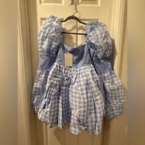 NWT L Selkie Dairy Gingham Barre Dress